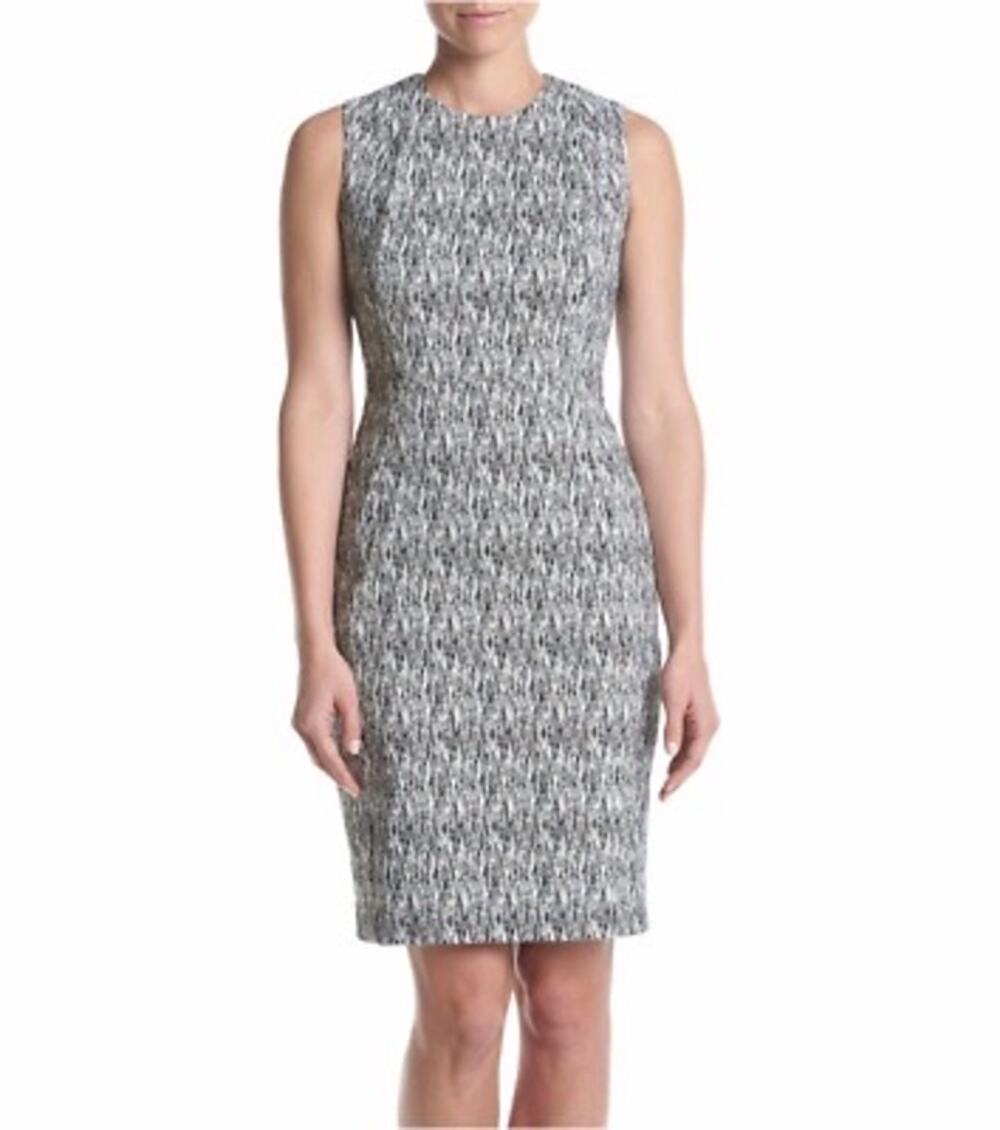 Calvin Klein Abstract Print Black Multi Sleeveless Dress Size 4